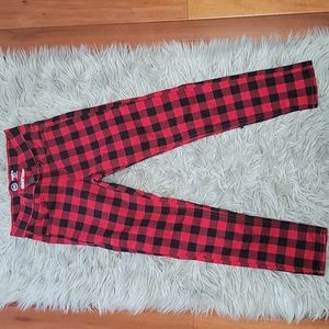 Buffalo plaid jeans